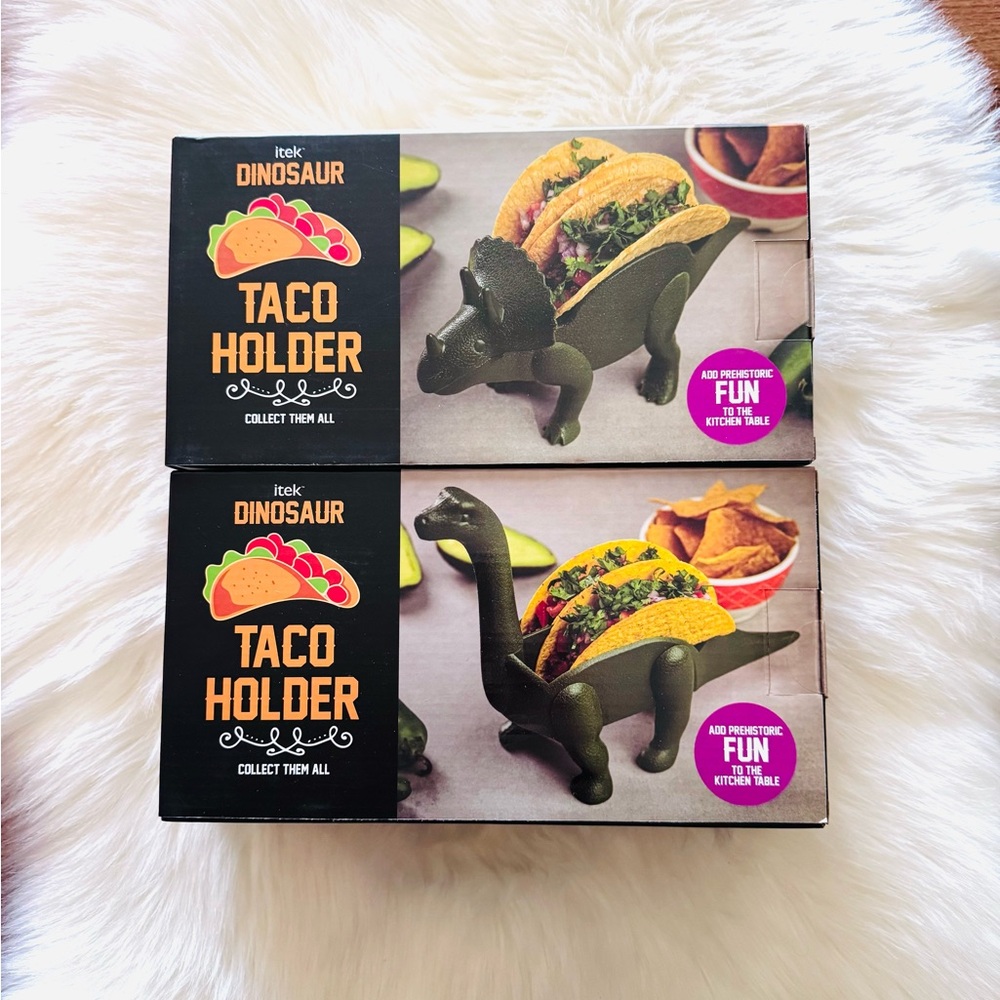 Set of 2 Dinosaur Taco Holders by Itek - Green NIB